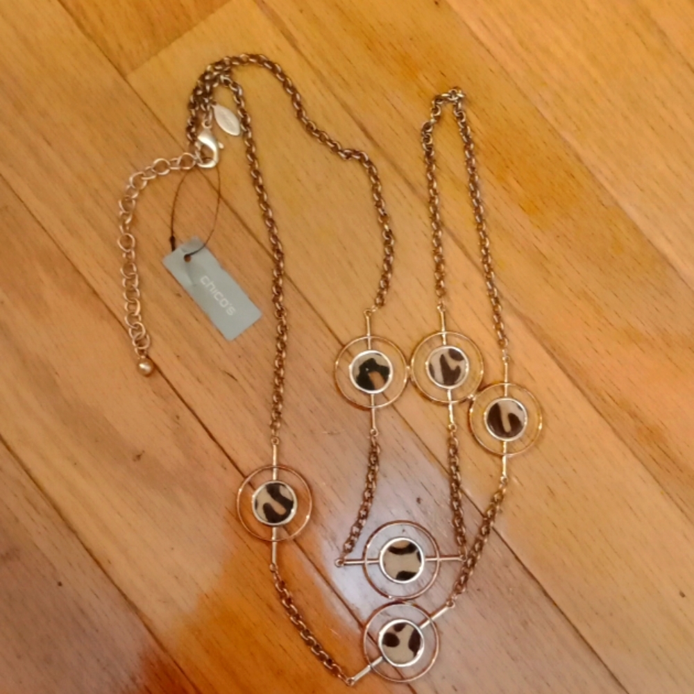 Chico's Hadley single leopard necklace
